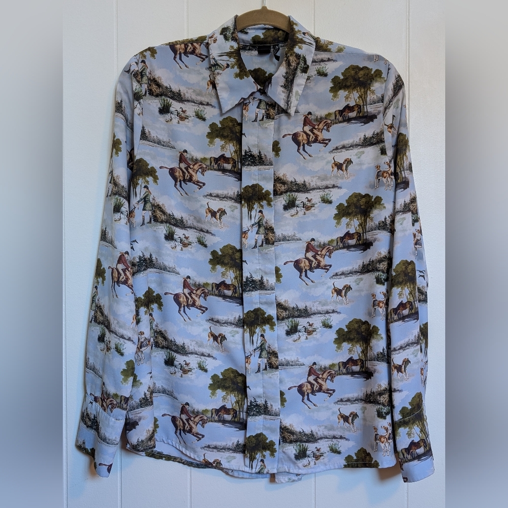 ICONE Equestrian Print Blouse